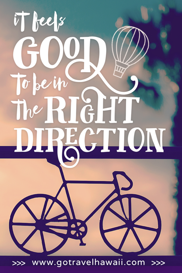 It feels good to be in the Right Direction. - Inspirational Travel Quote