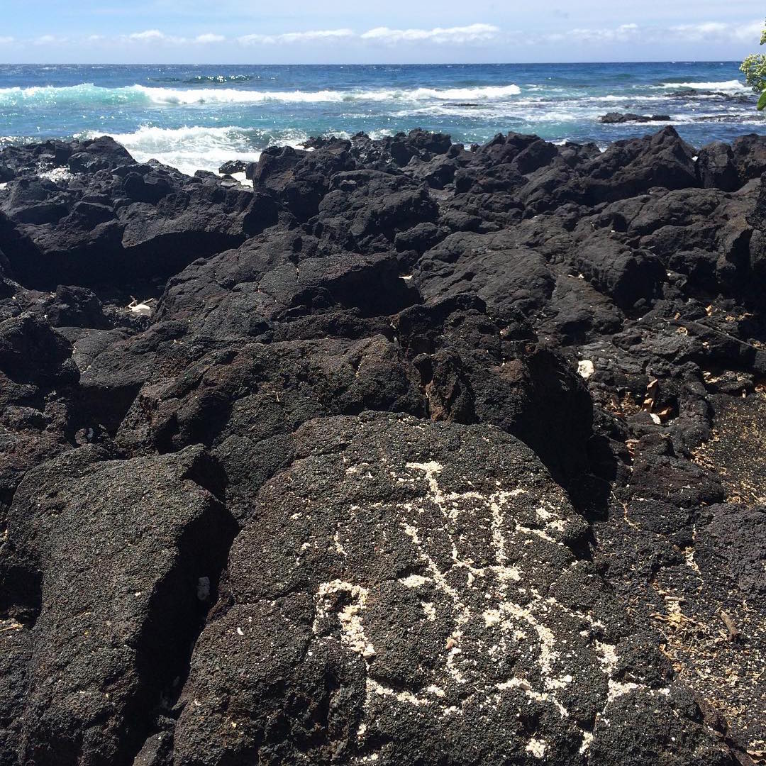 Petroglyphs, Puako Beach, Hawaii the Big Island